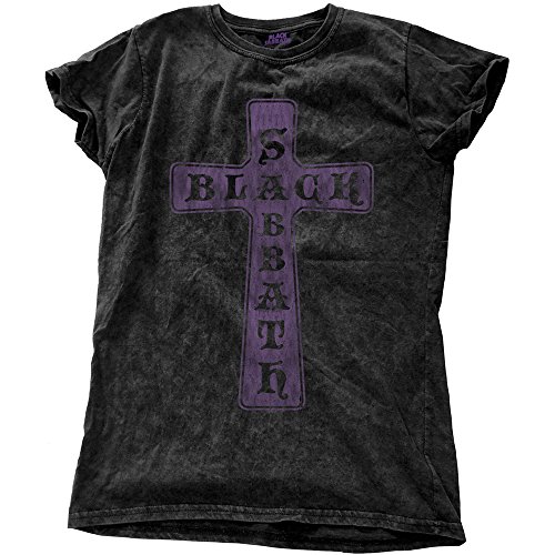 Black Sabbath Vintage Cross with Snow Wash Finishing Camiseta,...
