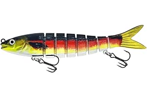 FOLANDO Multi Jointed Pike Fishing Lures, 135.CM/18G 3D artificial lure Wire Traces Pike Lures for Freshwater Saltwater