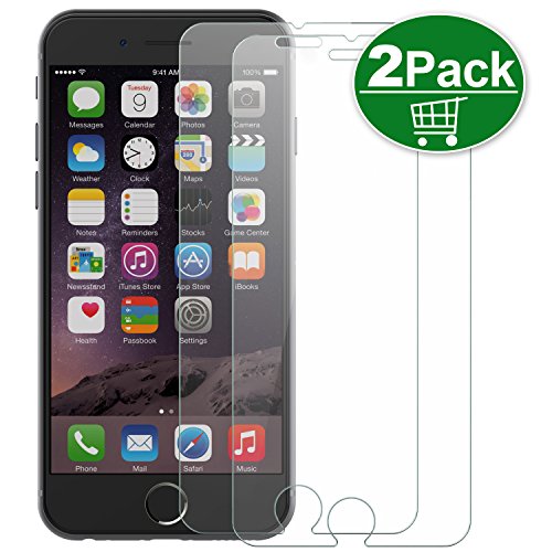 iPhone 6S Screen Protector,TechRise 2-Pack [3D Touch Compatible] iPhone 6S 6 Ultra-Clear Premium Tempered Glass Screen Protector Film with 9H Hardness and Easy Bubble-Free Installation