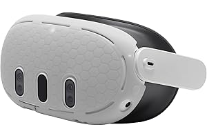 NUHFUFA Silikon-Schutzhülle für Quest 3, VR-Headset, VR-Zubehör, Anti-Staub, kratzfest, kompatibel mit Quest 3 Front-Kopfhörer (weiß)