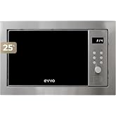 EVVO Mi35 Stainless Steel Integrated Microwave &ndash; 25 Litres, Multifunction Microwave Oven, Grill Function, 1000W, Digital Disp