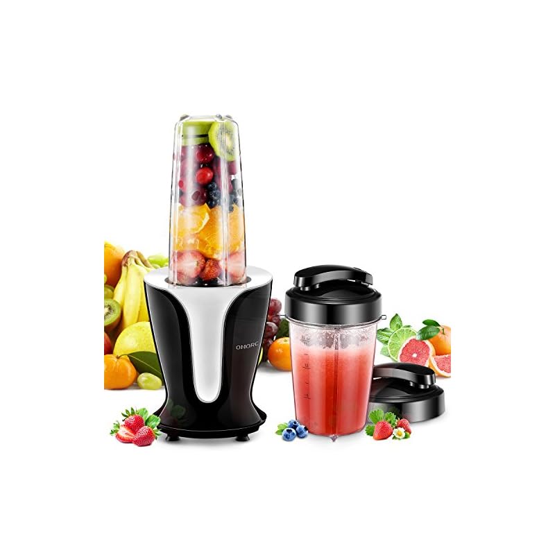 Omorc Standmixer 6 Edelstahlmesser 900w Smoothie Maker Mit 2 Bpa Freie Tritan Trinkflasche900ml 500ml Edelstahl Eis Crusherbis Zu 18000 Umin