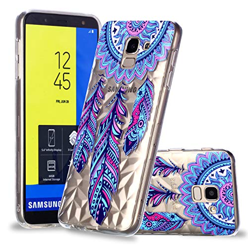 Preisvergleich Produktbild Neo Silikon Hülle [Scratch-Resistant],Kreativ Niedliche Glitter Schutzhülle / Cover Soft Ultra Dünn Bling Crystal Clear Transparent Kirstall Gel TPU Protective back für Samsung J6 2018