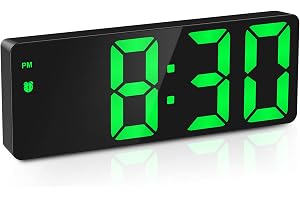 OQIMAX Digital väckarklocka digital väckarklocka med stora siffror display bärbar väckarklocka med upprepning 3 ljusstyrka te