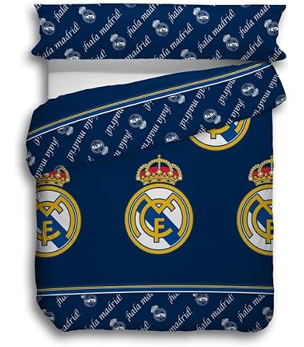 Real Madrid Parure Housse Couette 135x200 Cm + Taie - Réversible Officiel