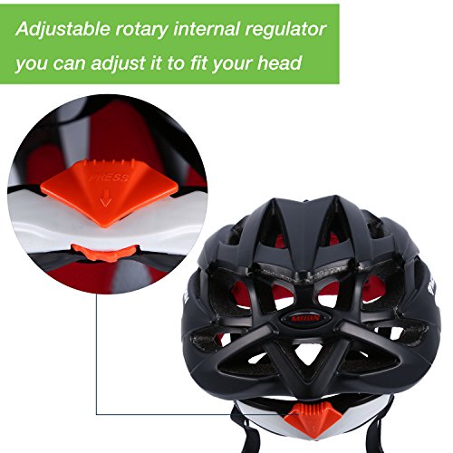 Rightvp Fahrradhelm, Erwachsener Fahrrad-Sturzhelm-Fahrrad-Sturzhelm-Reithelm Road, Mountainbike Helm, schwarze Farbe, M (55-58cm) - 4