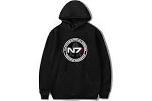 Swdan Mass Effect N7 Felpa con Cappuccio Uomo XXS-4XL, Cosplay Felpa con Cappuccio A Maniche Lunghe,Hoodie Classica E Casual