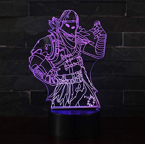 3D Illusion Nuit Lumière Win-Y LED Bureau Table Lampe 7 Couleur Tactile Lampe Maison Chambre Bureau Décor pour Enfants D'anniversaire De Noël Cadeau (Predator 1)