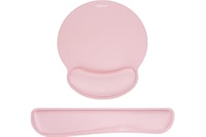 GIM Podkładka pod mysz żelowa z poduszką z palmą, ergonomiczna (różowa)