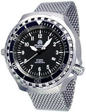 Tauchmeister 52mm Automatik Uhr Milanaiseband Saphir Glas T0286-MIL