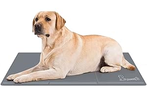 Pecute Tappetino refrigerante per Cani Gatti 90x50cm, Resistente Tappetino per Animali Domestici, in Gel atossico Auto-raffreddante, Ideale per Cani e Gatti nella Calda Estate,L,Grigio