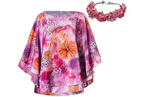 NUWIND Carole Baskin Costume Shirt Cloak Cape for Women Halloween Cosplay Costume Tiger Party Joe Exotic Loose Printed Top Outfit