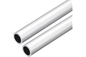 sourcing map 6063 Aluminio Redondo Tubo, 16 mm de Diámetro Exterior, 12 mm de Diámetro Interior, 200 mm de Longitud, para Proyectos de Bricolaje Industriales (2 Piezas)