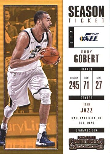 2017-18 Panini Contenders Season Ticket #52 Rudy Gobert Utah Jazz Basketball Card