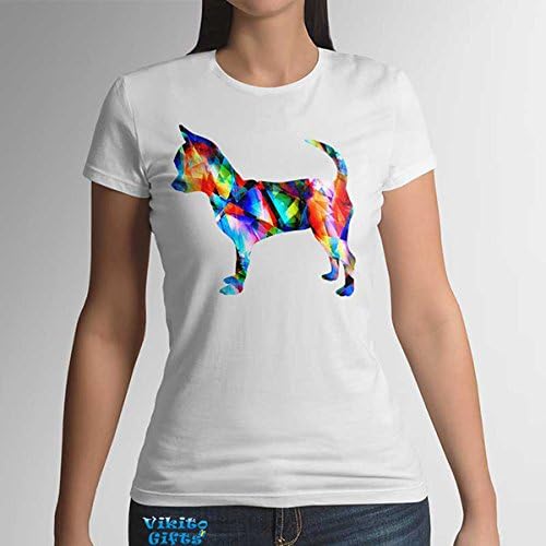 Chihuahua Womens Tshirt Watercolor Art Dog Printed Tee for girl