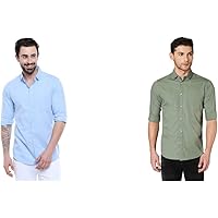 Dennis Lingo Men's Solid Slim Fit Casual Shirt