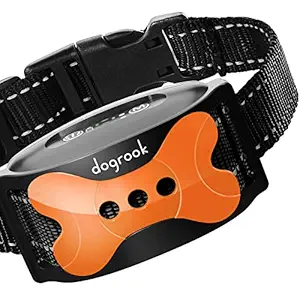 DogRook Rechargeable Dog Bark Collar - Humane, No Shock Barking Collar - w/2 Vibration & Beep Modes - Small, Medium, Large Dogs Breeds - No Harm Training - Automatic Action Without Remote - Adjustable