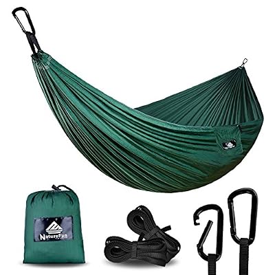 NatureFun Ultraléger Portable 100% Parachute Nylon De plein air Voyage Camping Hamac de 300kg de Capacité