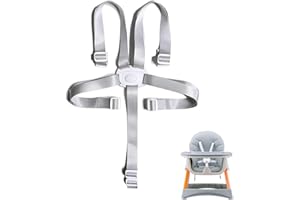 UIEXAY Imbracatura per Seggiolone,Cinture Universali per Seggiolone,Cinture Passeggino Universali,Cintura Sicurezza Passeggino, Cintura di Sicurezza a 5 Punti Regolabile per Passeggini, Sedie, Ganci
