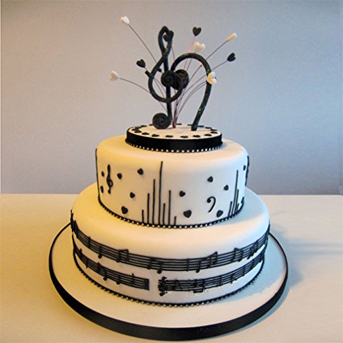 LYNCH Verschiedene Musik-Anmerkung-Form-Silikon Fondantform Bakeware DIY Kuchen-Werkzeuge,Rosa - 6