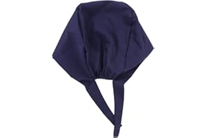 KESYOO Surgical Scrub Cap Surgical Hat Cute Flower Pattern Cotton Scrub Hat Adjustable Doctor Nurse Cap for Women Men Navy