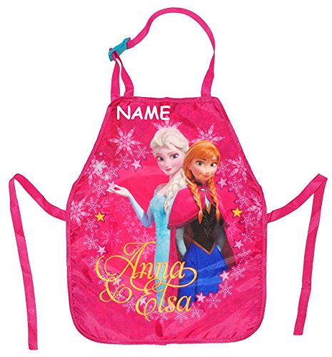 Kinderschürze - " Frozen / Disney die Eiskönigin " - größenverstellbar - Schürze / beschichtet - für Mädchen - Kinder - Backschürze / Bastelschürze / Gartenschürze - Mädchenschürze - malen kneten kochen - abwaschbar - Kindergarten & Schule - Malschürze - völlig unverfroren Prinzessin Elsa Anna Arendelle - Olaf