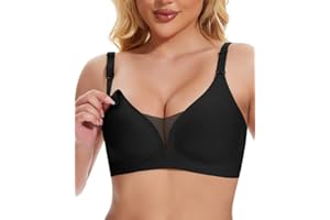 Jiuday Still BH ohne Bügel Große Brüste Damen Schwangerschafts- & Still-BHS Bequemer Gepolstert Spitze Seamless Nursing Bra Nahtloser Push Up Stillbh