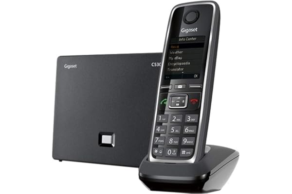 Gigaset C530 IP - Teléfono IP (Negro, Terminal inalámbrico, Ámbar, Digital, Escritorio/Pared, 50 m)