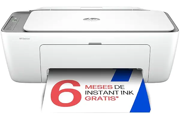 HP DeskJet 2820e 588K9B, Impresora Multifunción de Inyección de Tinta A4 a Color, Impresión a Doble Cara Manual, 7,5 ppm, Wi-Fi, Smart, 6 Meses de Instant Ink Incluidos, Blanca