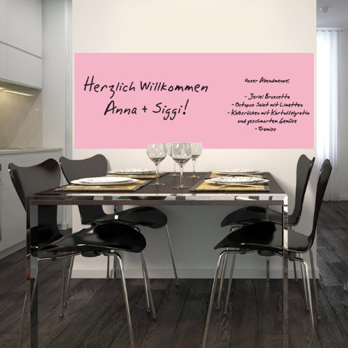Magnetische Whiteboardfolie Whiteboard Weißwandtafeln Magnettafeln Schreibtafeln - selbstklebend inkl. Boardmarker 100x50 -soft pink-