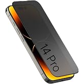 [HAYALET EKRAN KORUYUCU] For iPhone 14 Pro ile uyumlu Privacy Gizli Kırılmaz Cam Tam Kaplayan Su İtici Safir Ekran Koruyucu +