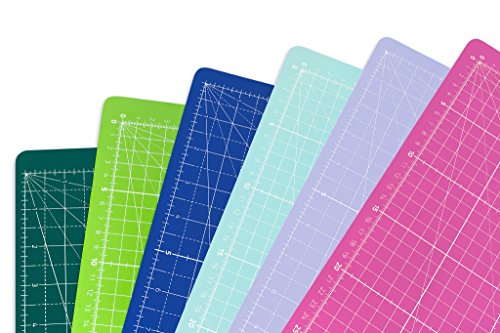 Selbstheilende Schneidematte A2 in Pink, Blau, Grün. Perfekt zum Nähen, Basteln und Patchworken. 60×45 beidseitig bedruckt. cm und inch Angabe - 2