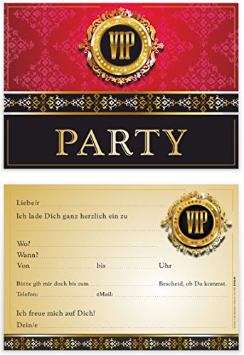 „VIP-EINLADUNGEN“ 12 Stück / edle Einladungskarten zur V.I.P. Party / Geburtstag Einweihung Hochzeit Kindergeburtstag Einladungen Ticket Vorlagen Karten Set edel fein modern außergewöhnlich - 5