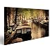 Produktbild Bild Bilder auf Leinwand Amsterdam, Holland, Niederlande Romantischer Kanal, Boote Alte Stadt Wandbild Leinwandbild Poster XXL Format