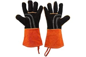 BTRICE Btirce (1 Pair) BBQ Extremely High Temperature Gloves, Kitchen Silicone Gloves with Five Fingers, BBQ Grill Cooking Gloves, Heat-Resistant Oven Gloves Set