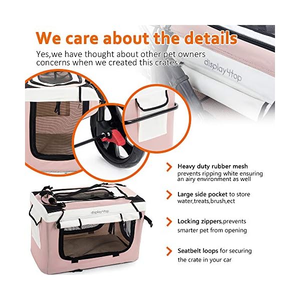 Display4top Pink Pet Travel Stroller Dog Cat Pushchair Pram Jogger