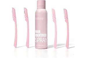 Hem ansiktsrakningsset, 4 rakhyvlar Spray Detektor | Komplett Dermaplaning-kit bestående av 4 vikbara rakhyvlar för ansikte och hårdetektor spray.