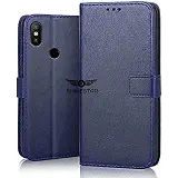SHINESTAR PU Leather Flip Wallet Case with TPU Shockproof Cover for Mi Redmi Note 5 Pro (Blue, Mi Redmi Note 5 Pro)
