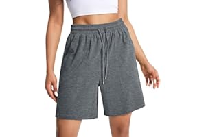 EBANKU Pantaloncini da Donna Casual Estivi da Corsa da Salotto Comodi a Vita Alta Sportivi con Tasche