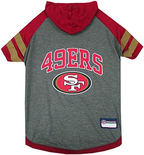 Pets FirstNFL SAN Francisco 49ERS Hoodie for Dogs & Cats. | NFL Football Licensed Dog Hoody Tee Shirt, X-Small| Sports Hoody T-Shirt for Pets | Licensed Sporty Dog Shirt. (SAN-4044-XS)