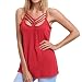 Produktbild Women Summer Solid Camisole Sleeveless Top Spaghetti Strap Vest Tank Top EUZeo Pure Color Blouse (M, Rot)