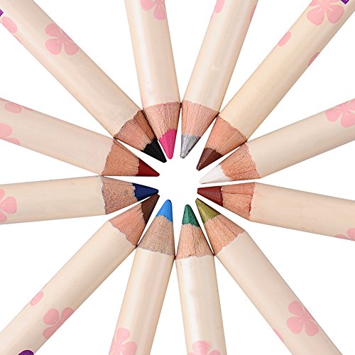 Mcitymall77 12 Colors-SET Eyeliner Liquid Make Up Beauty Comestics Eye Liner Pencil Pen Set Kit-16CM