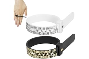RAMGLYO 2 pezzi anello sizer, anello sizer, circonferenza del dito, misura delle dita (bianco e nero)