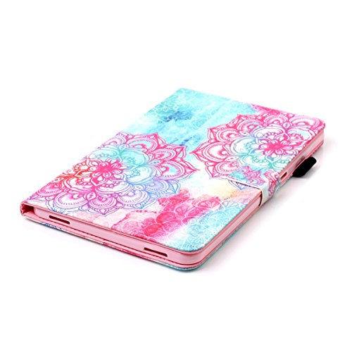 Galaxy Tab A 10.1 Hülle,Galaxy Tab A 10.1 Zoll 2016 T580N Lederhülle Flip Wallet Case,Galaxy Tab A 10.1 PU Leder Standplatz Fall Hülle Case,Ekakashop Bunt Rote Blume Muster Bookstyle Folio Schale Weichen Silikon Schutzhülle Klapptasche Etui Magnetverschluß mit Standfunktion Kartenfächer für Samsung Galaxy Tab A 10.1 Zoll 2016 T580N + 1x Kostenlos Ständer (Farbe zufällig) - 6