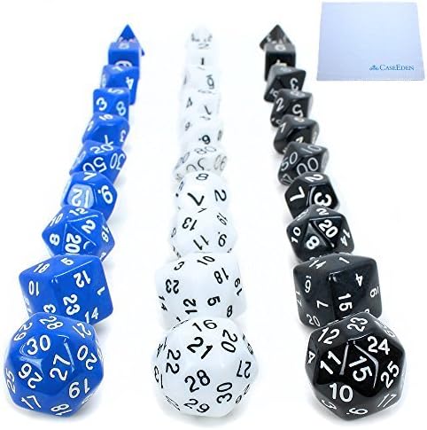 CaseEden (Case Eden) multifaceted polyhedron dice dice 30 10 species X3 colors (black, white, and blue) Complete Set &amp; original storage bag three &amp; CaseEden fiber cloth set