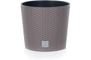 PROSPERPLAST Maceta redonda 15,3 litros Rato con cubilete para plantar en color mocca 30 x 30 x 27 cm