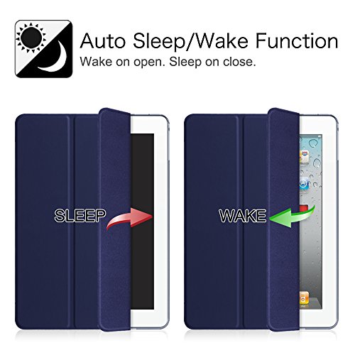 Fintie iPad 2 / 3 / 4 Hülle Case – Ultra Slim Superleicht Schutzhülle mit Lichtdurchlässig Rückseite Abdeckung Smart Cover Tasche mit Auto Schlaf / Wach und Standfunktion für Apple iPad 2 / iPad 3 / iPad 4 Retina Tablet, Marineblau - 5