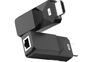 Steetek Mini HDMI Extender 50 m/165 ft Trasmissione senza perdita tramite Single Cat5e/6 Extender HDMI Ethernet Full HD 1080P Supporto 3D EDID Un alimentatore di rete (non è necessario un cavo HDMI)
