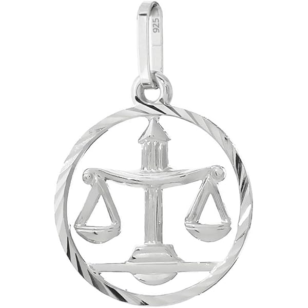 Collier Signe Astrologique Balance, Argent 925, 42cm