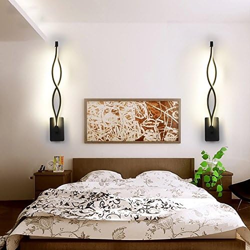 HJK Bedside Lamp Wall Lamp Modern Minimalist Creative Art Led Living Room Bedroom Entrance Hallway Corridor Staircase Wall Lamp,White,(16 W)